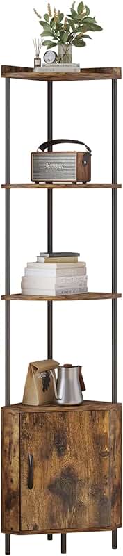 Tall 5-Tier Corner Shelf for Living Room and Kitchen