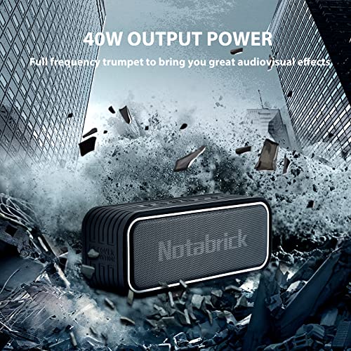 Bluetooth Speaker 40W,Portable Speaker with 3D Surround Sound,Enhanced Bass,IPX7 Waterproof Speaker,Long Playtime,Voice Assistant,100ft Wireless Range for Home,Gardens,Outdoor,Travel