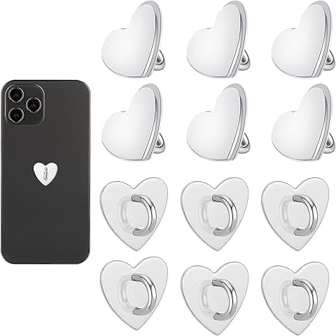 Set of 12 Heart Phone Charm Hooks for DIY Hanging and Accessories