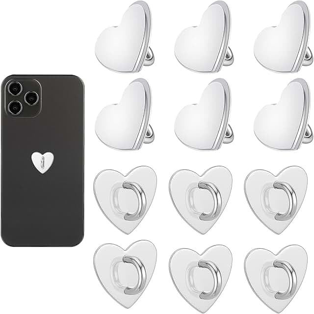 Set of 12 Heart Phone Charm Hooks for DIY Hanging and Accessories