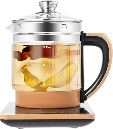Electric Glass Kettle with Temperature Control and 1.8L Capacity