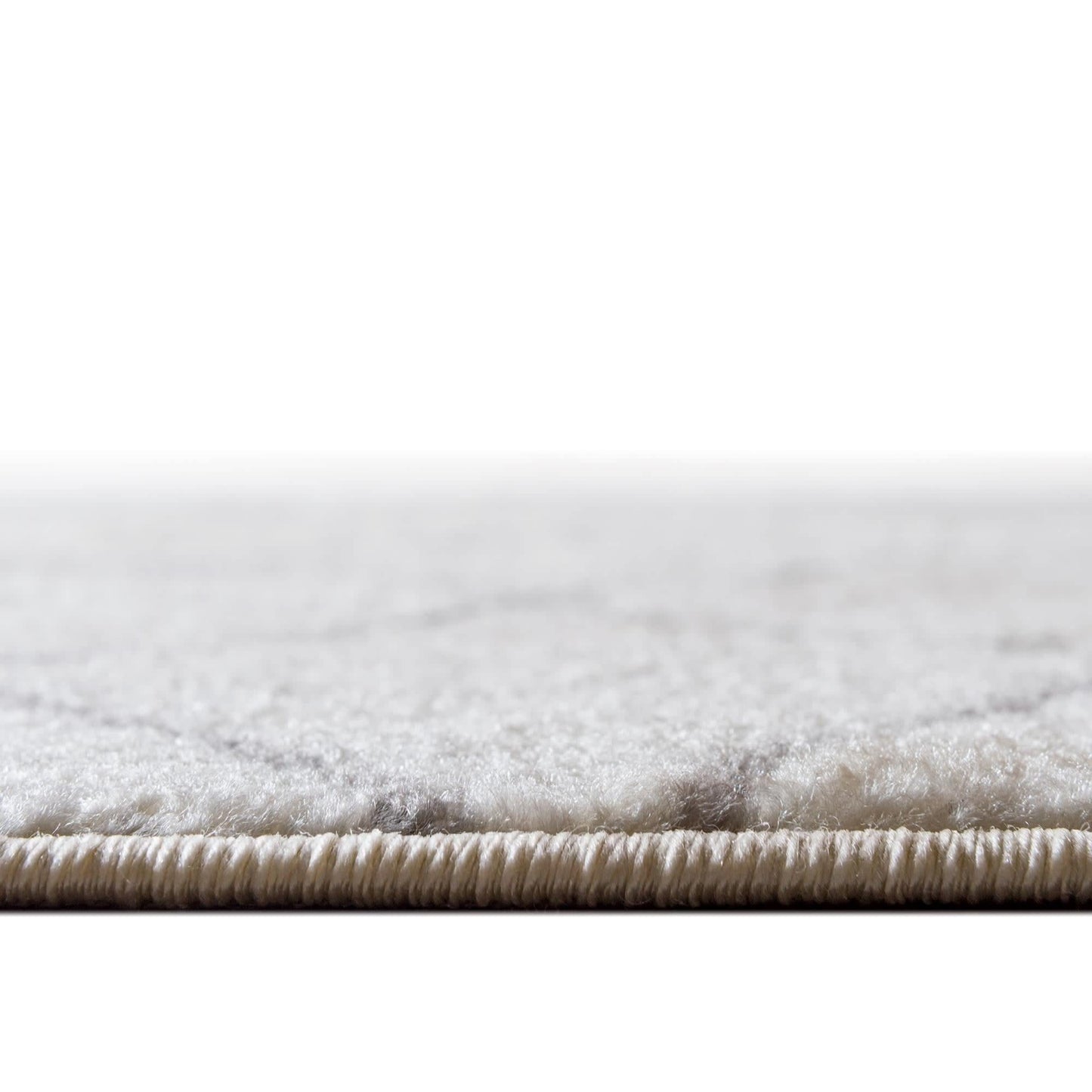 Trellis Frieze Area Rug- Modern Morroccan Inspired Geometric Lattice Design 4' 0 x 6' 0 Rectangular, Ivory/ Gray)