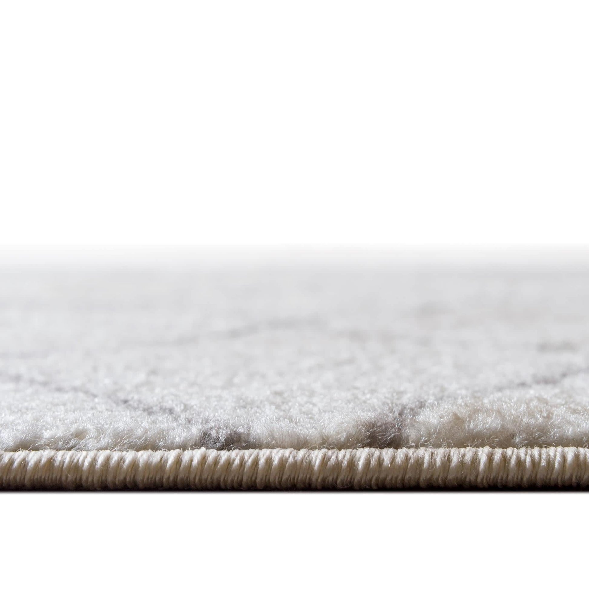 Trellis Frieze Area Rug- Modern Morroccan Inspired Geometric Lattice Design 4' 0 x 6' 0 Rectangular, Ivory/ Gray)
