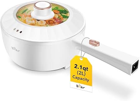 2L Electric Hot Pot with Non-Stick Pan and Dual Power