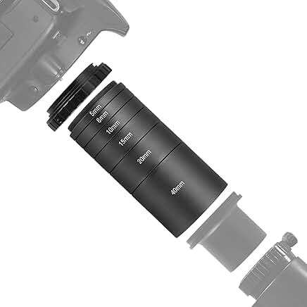 T Ring Adapter and T2 Extension Tube Kit for Canon EOS Cameras
