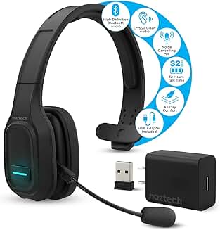 Wireless Bluetooth Trucker Headset with Microphone