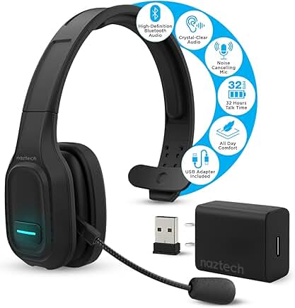 Wireless Bluetooth Trucker Headset with Microphone