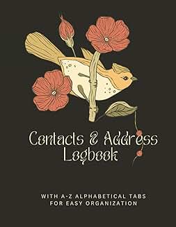 Large Print Contacts and Address Logbook with Alphabet Tabs