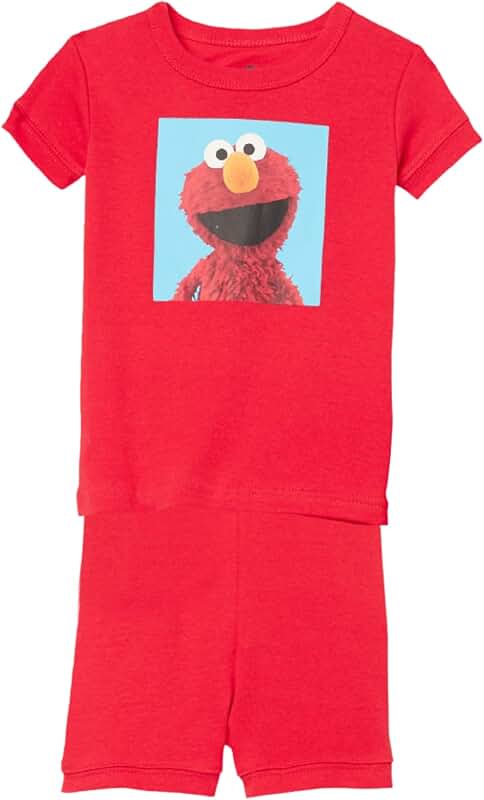 Boys' Pajama Set with Square Elmo Design