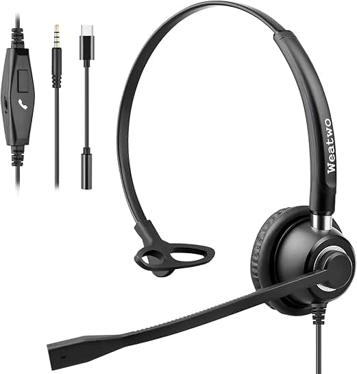 Wired 3.5mm/USB-C Headset with Noise Cancelling Mic