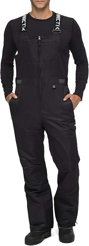 Men's Black Insulated Athletic Fit Bib Overalls, Medium