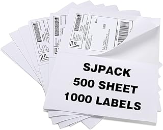 Half Sheet Self Adhesive Shipping Labels, 8.5" x 5.5"