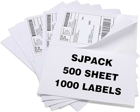 Half Sheet Self Adhesive Shipping Labels, 8.5" x 5.5"