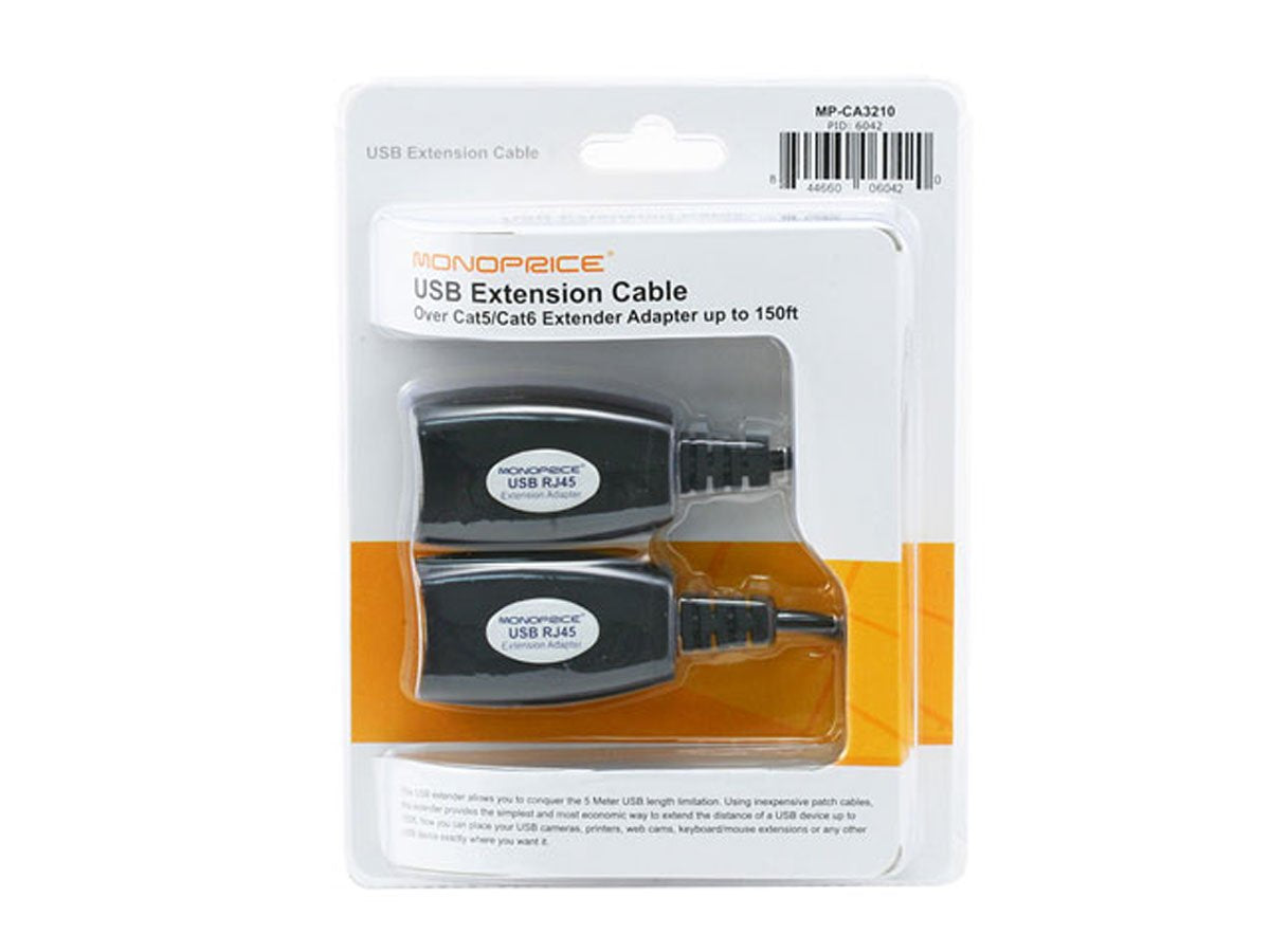 USB Extender over CAT5E or CAT6 Connection up to 150ft