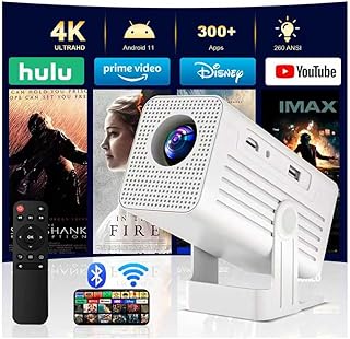Mini 4K Projector with WiFi, Bluetooth, and Built-in Speaker