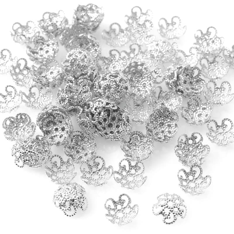 500pcs 11mm gold-tone flower bead caps for jewelry making