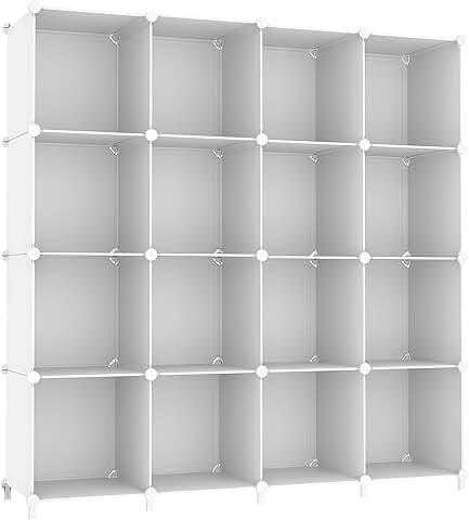 16-Cube Stackable Storage Organizer for Closet and Bathroom