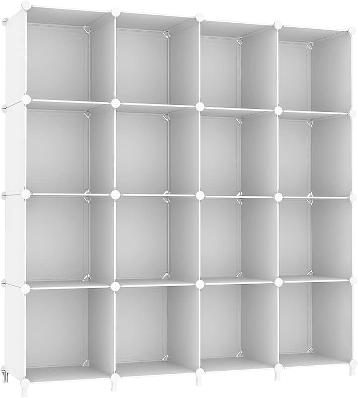 16-Cube Stackable Storage Organizer for Closet and Bathroom