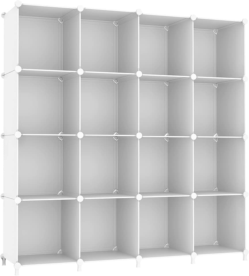 16-Cube Stackable Storage Organizer for Closet and Bathroom
