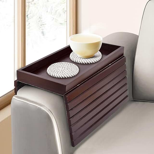 Foldable Anti-Slip Sofa Arm Tray Table