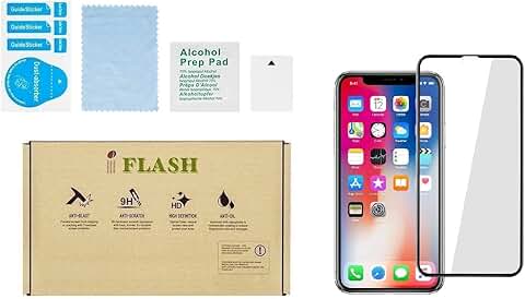 Full Cover Tempered Glass Screen Protector for iPhone X, XS, 11 Pro (2 Pack)