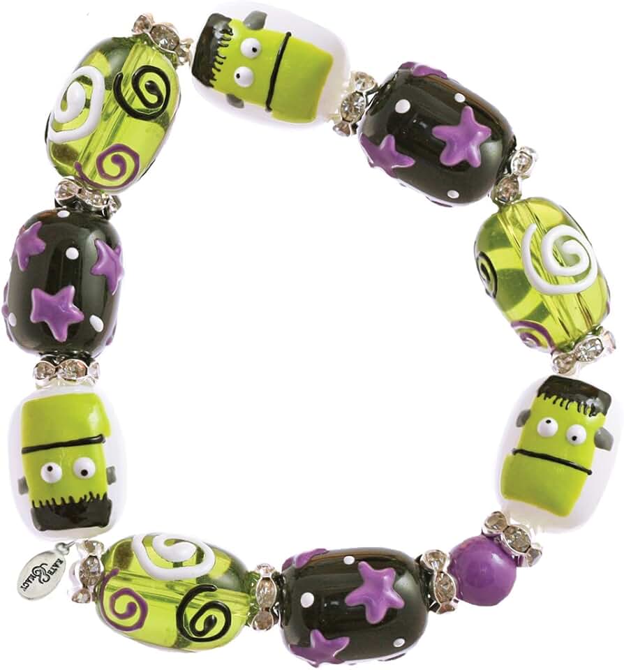 Beaded bracelet with Frankenstein design