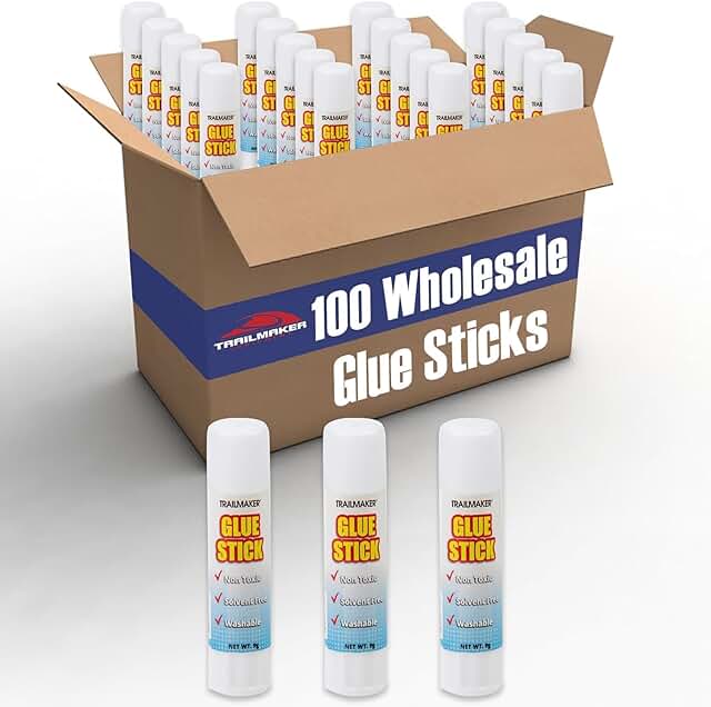100 Pack Washable Clear Glue Sticks for Crafts and School