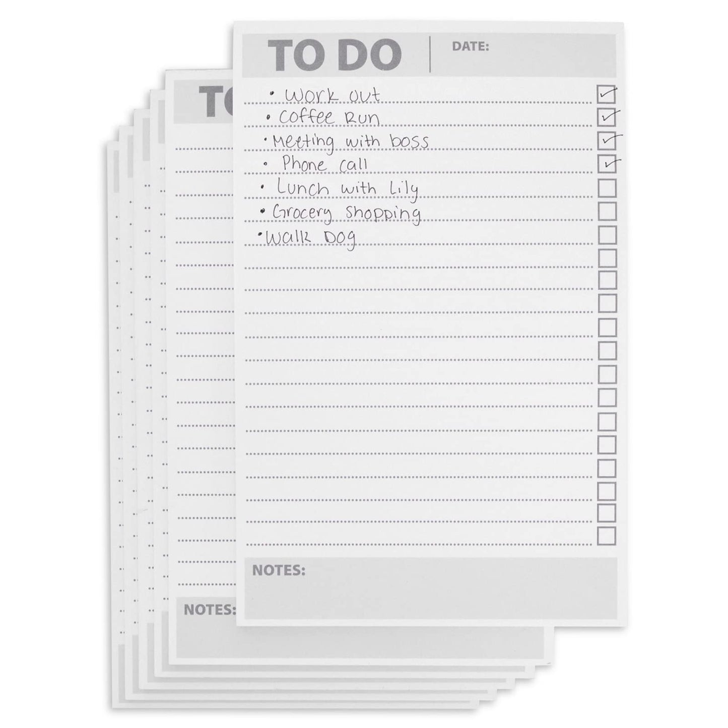 White 8.5 x 5.5-inch To Do List Notepad, 6-Pack