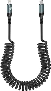 Coiled Nylon Braided USB-C to Lightning Cable, 6FT