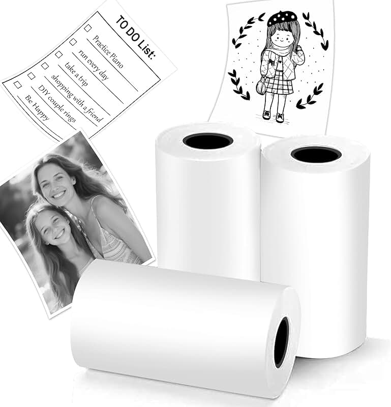 Waterproof Printable Sticker Paper, 3 Rolls, 57mm x 2.8m