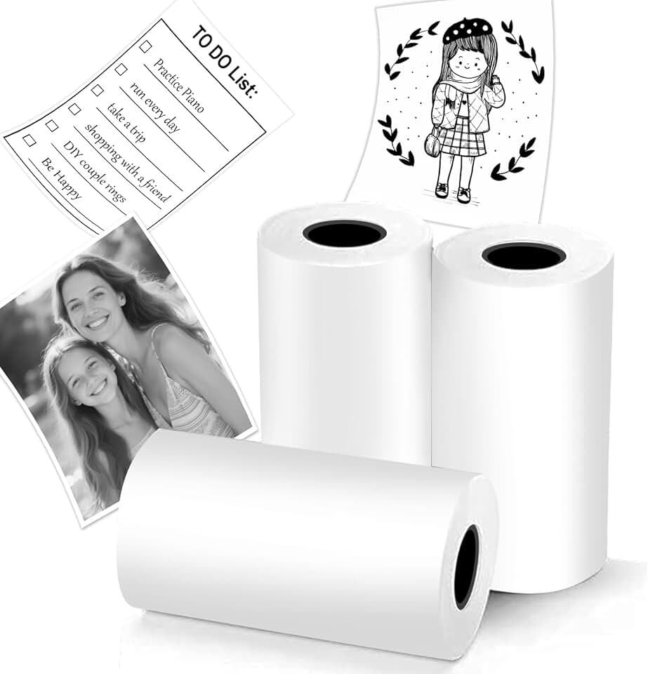 Waterproof Printable Sticker Paper, 3 Rolls, 57mm x 2.8m