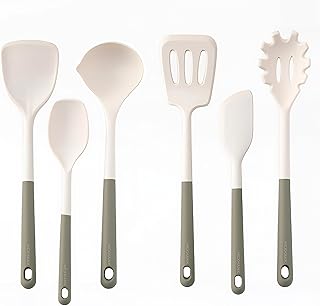 6-Piece Silicone Kitchen Utensil Set in Cream White