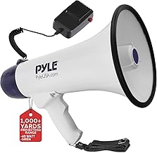 Portable megaphone with 1,000-yard range and rechargeable battery