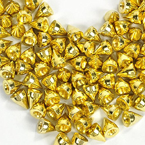 Gold Spike Studs - 100 Sets, 9MM Bullet Cone Screws