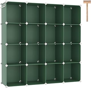 16-Cube Plastic Storage Organizer for Home