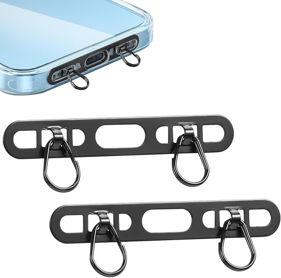 Black Phone Lanyard Pads, 2-Pack, Non-Adhesive