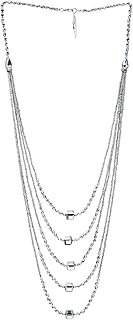 Long layered necklace with sparkling crystal beads