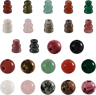 12-Set Natural Stone Guru Beads for Jewelry Making