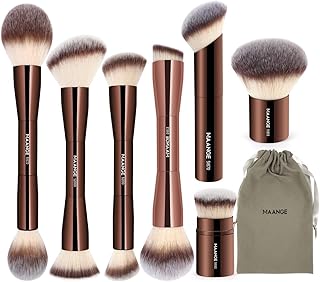 7-Piece Double-Sided Makeup Brush Set for Foundation and Blush