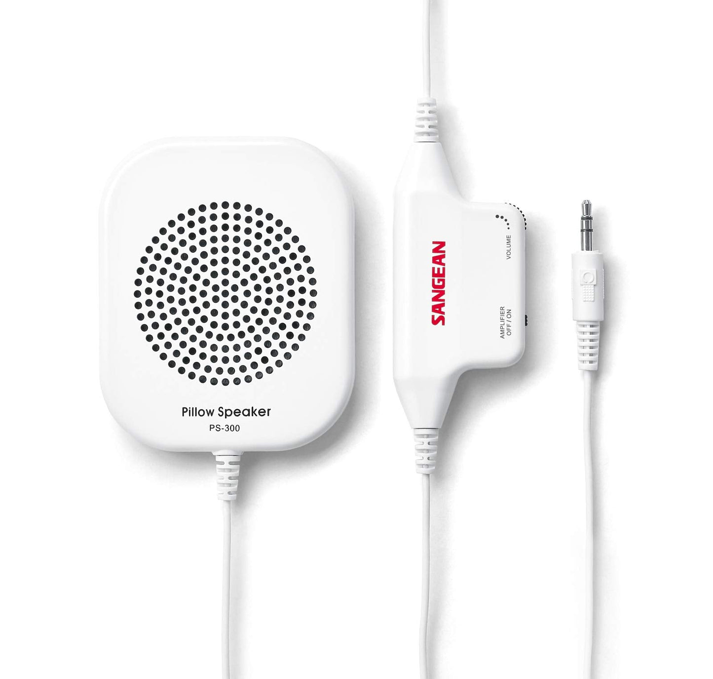 PS-300 Pillow Speaker with In-line Volume Control and Amplifier (White)