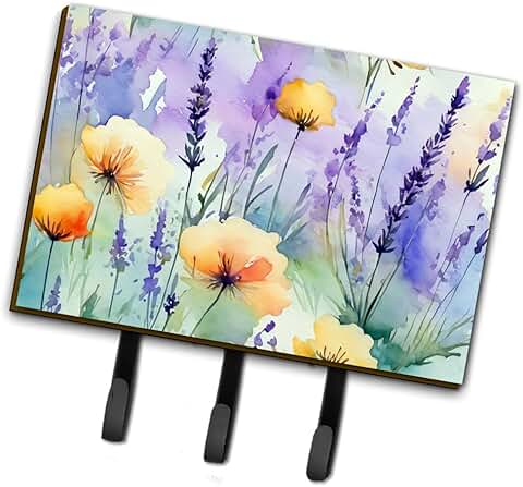 Lavender Watercolor Flower Key and Leash Holder