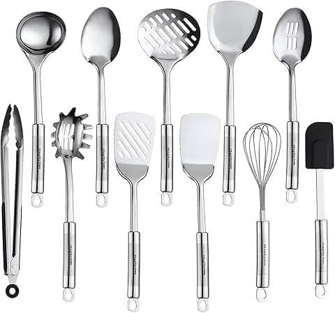 11-Piece Stainless Steel Cooking Utensil Set