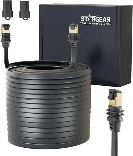 150FT Flat Power and Ethernet Cable for Windows and Doors