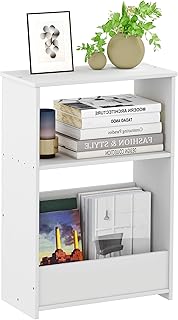 3-Tier Narrow End Table with Storage Shelf