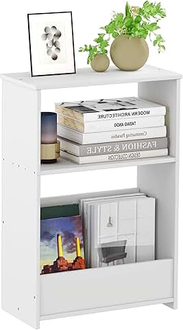 3-Tier Narrow End Table with Storage Shelf