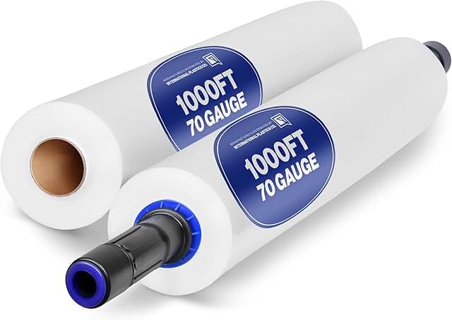 Heavy Duty 15" Clear Plastic Stretch Wrap, 2 Pack