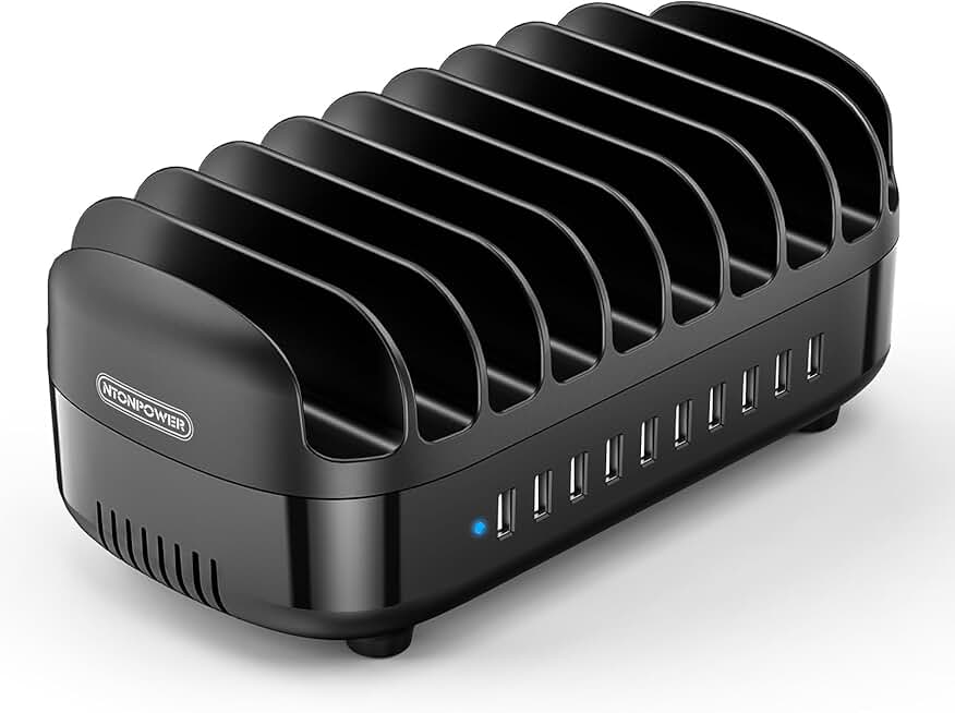 10-Port 120W Charging Station with Cooling Fan