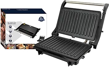Dual-Sided 1000W Sandwich Maker with Easy Storage
