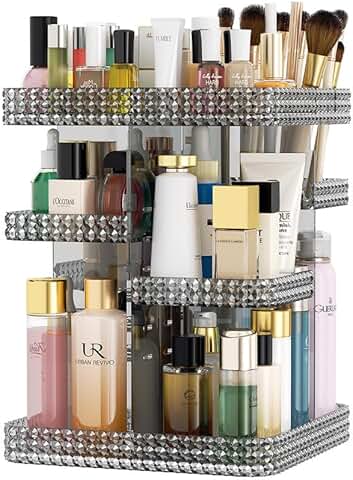 360° Rotating Makeup Organizer with Large Capacity