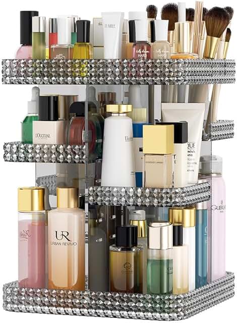 360° Rotating Makeup Organizer with Large Capacity